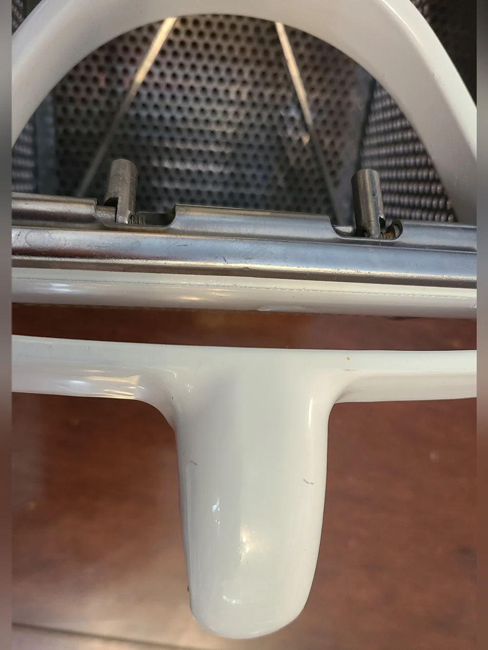 Sur La Table Stainless Steel Potato Ricer with Rubber White Handles Heavy